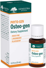 Genestra Osteo-gen bottle with Mugo Pine highlights the herbal blend for daily wellness.