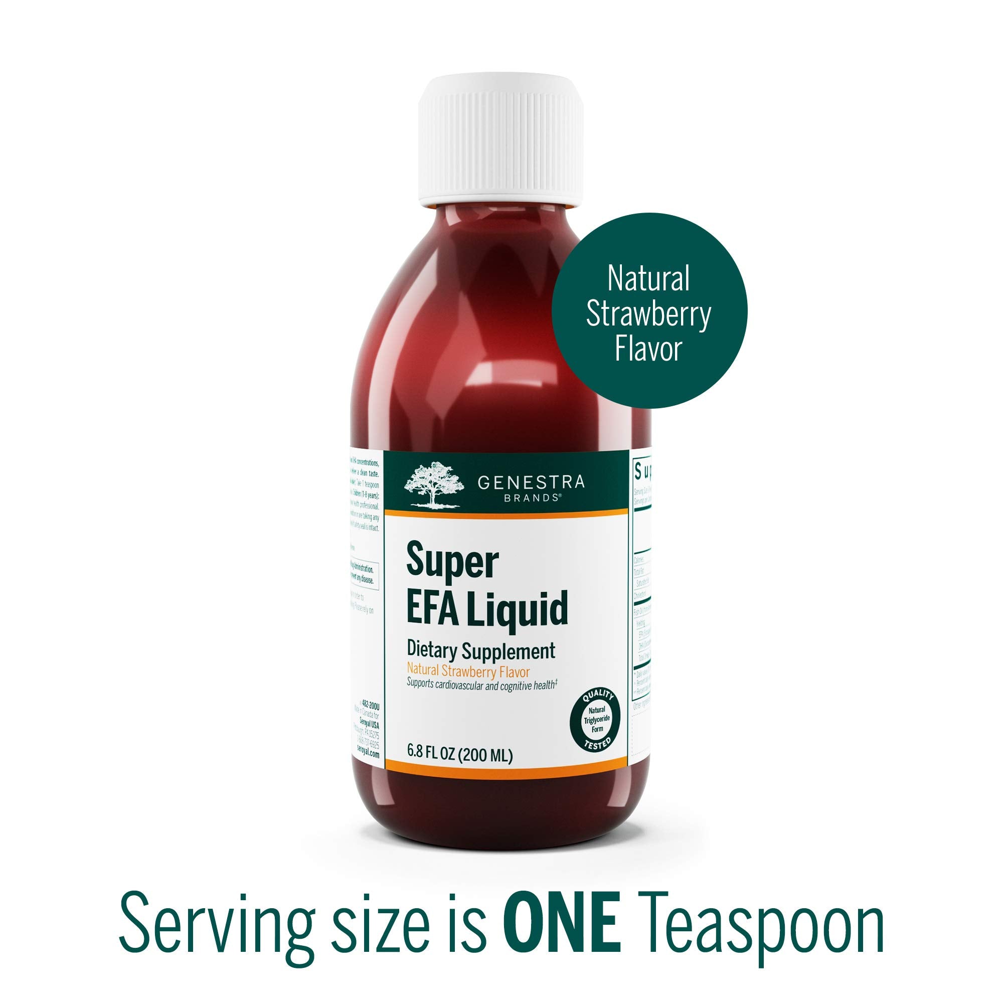 Genestra Super EFA Liquid pour demonstrates convenient dosing for daily use.