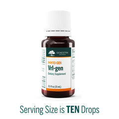 Genestra VRL-GEN label closeup highlights phytonutrient-rich formulation