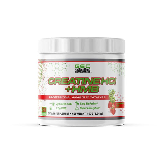 Genetic Edge Creatine HCl + HMB bottle highlighting lean gains and purity