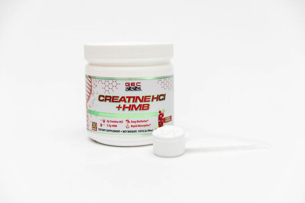 Powder dissolving in water from Genetic Edge Creatine HCl + HMB for fast absorption