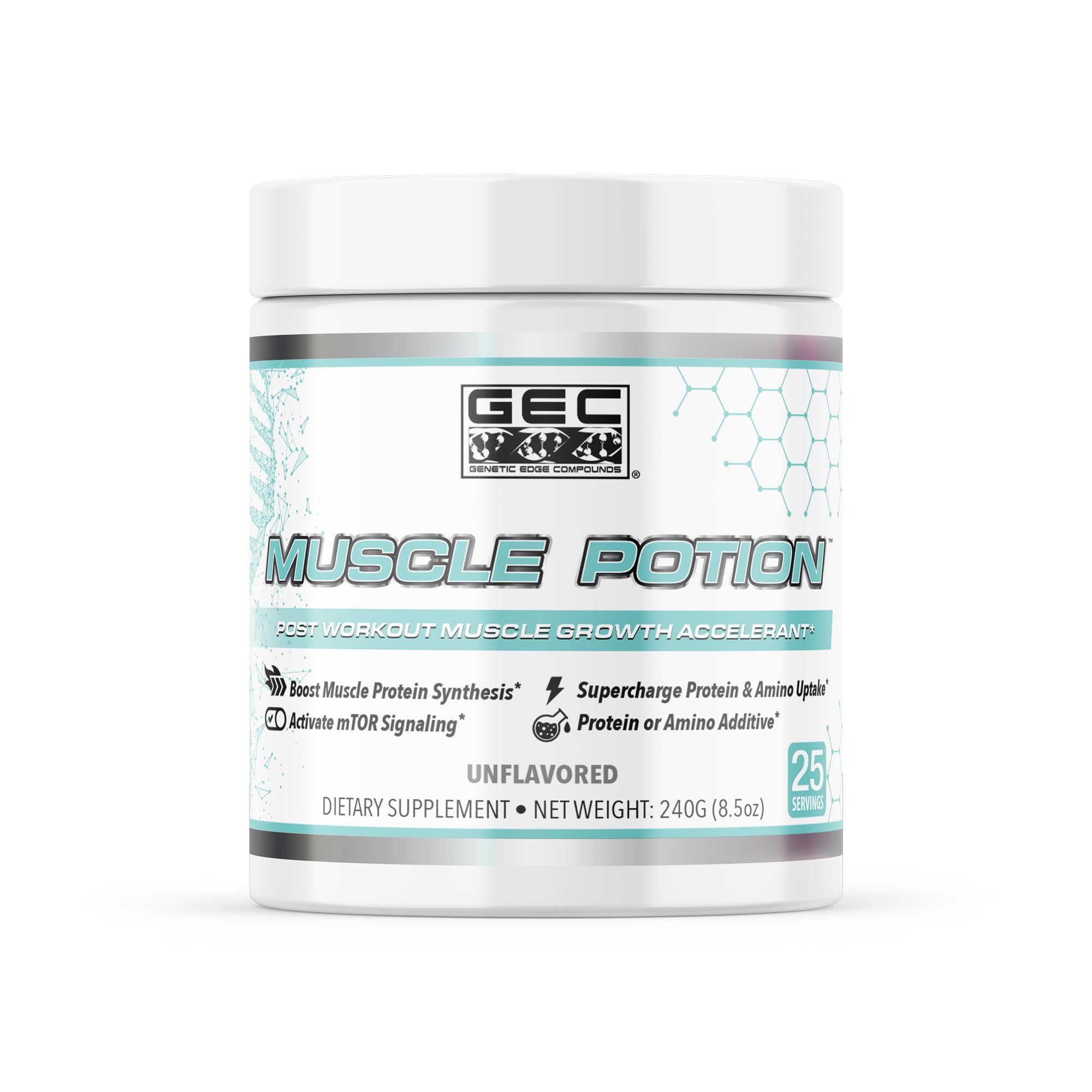 Genetic Edge Muscle Potion bottle ready for post-workout fueling.