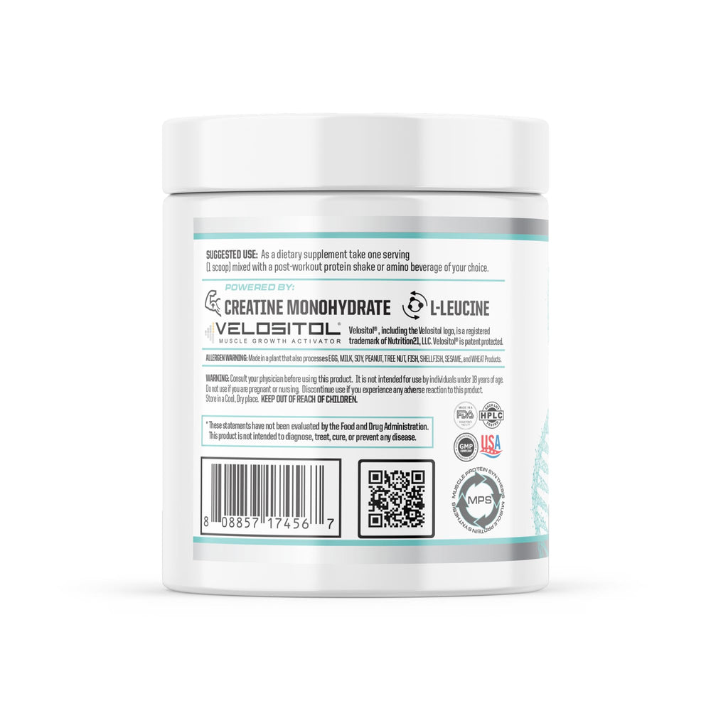 Close-up of Genetic Edge Muscle Potion label highlighting key ingredients.
