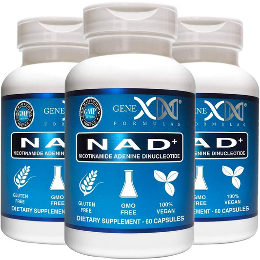 Genex Formulas NAD+ capsules for daily energy support.