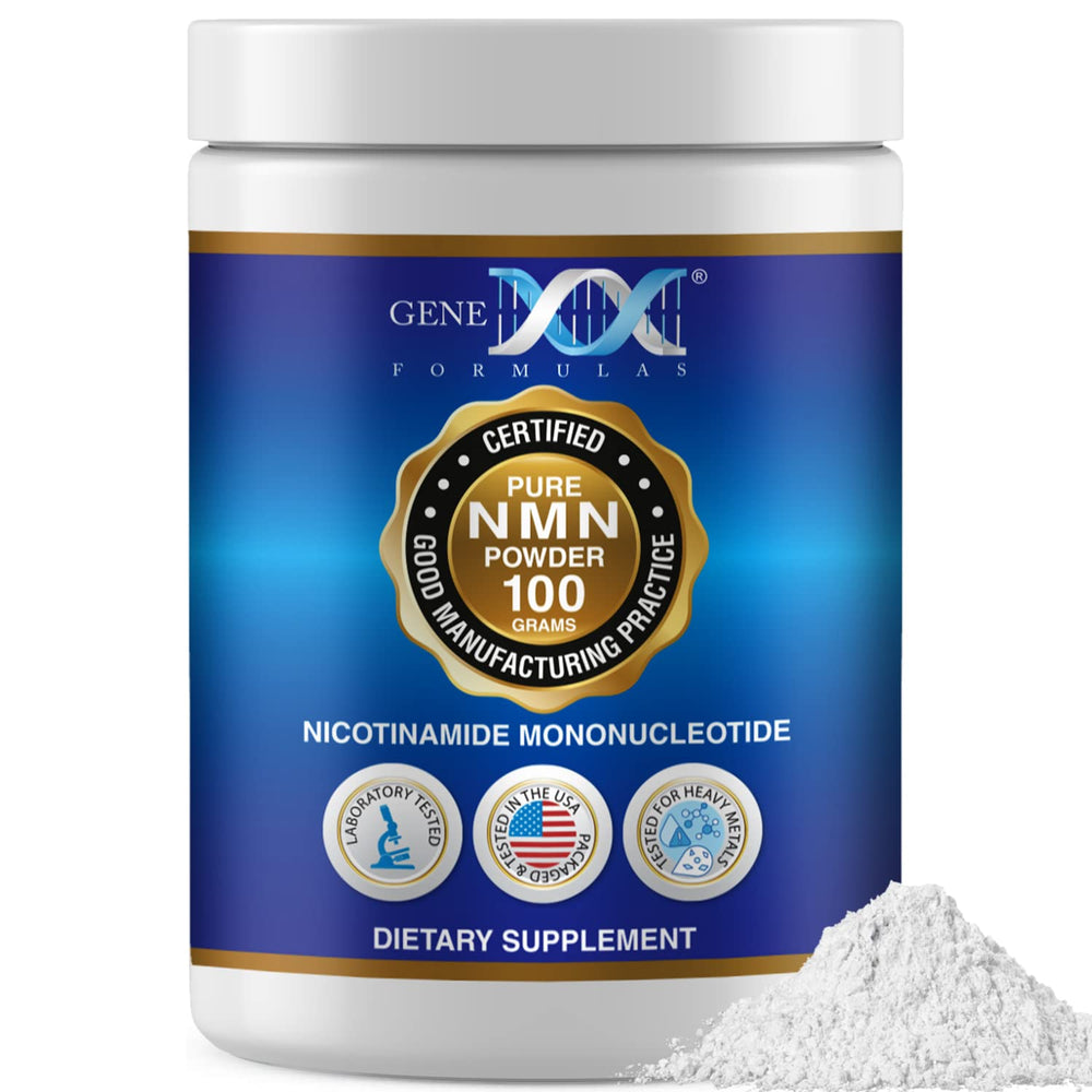 Genex Formulas Pure NMN Powder bottle supports shelf stability and protection