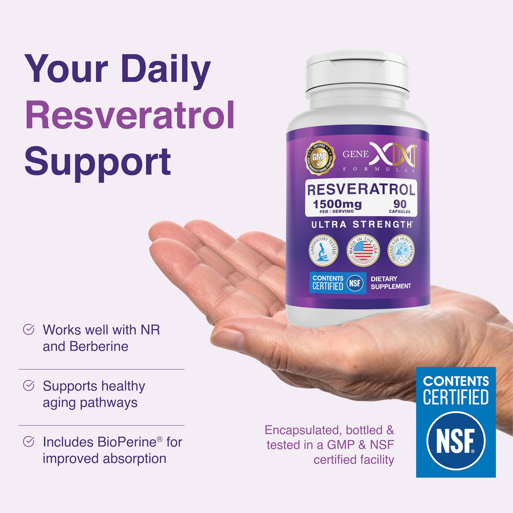 Genex Formulas Resveratrol opaque packaging protects capsules