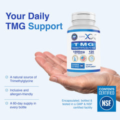 Lifestyle shot with glass and capsules suggest simple, on-the-go use.