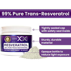 Genex Trans-Resveratrol powder with yogurt—simple daily consumption.