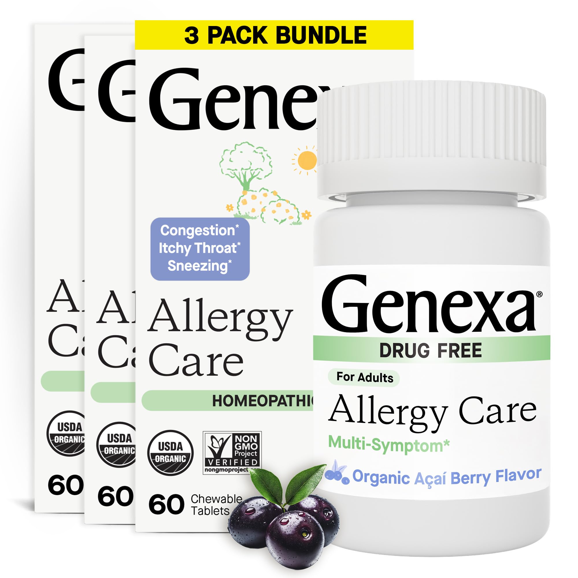 Genexa Allergy Care bottle pour shows convenient dosing for adults