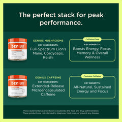 Genius Joy USA-made label underlining quality-focused ingredient standards.