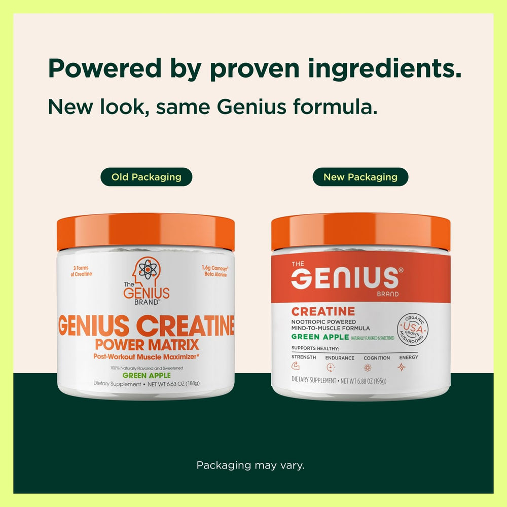Genius Creatine Micronized scoop shows easy measurement for daily use.