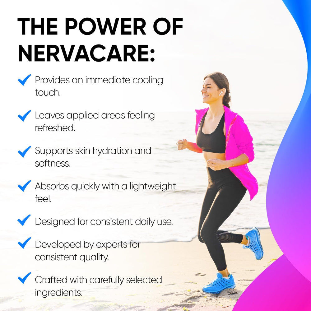 GENIUS CURE Nervacare cream on hands shows fast absorption.