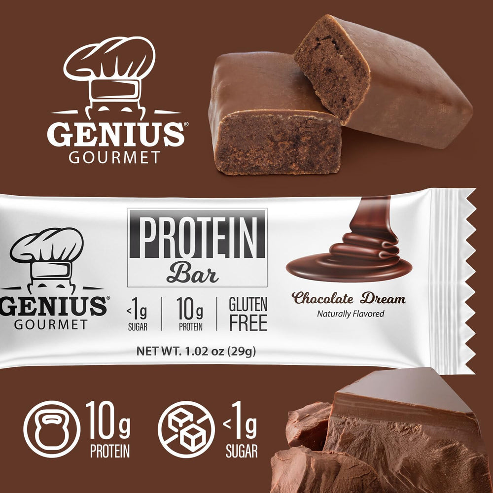 Genius Gourmet Chocolate Dream box for pantry or gym bag.