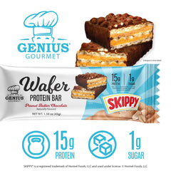 Genius Gourmet SKIPPY peanut butter layer adds creamy natural flavor.
