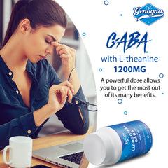 Close-up of GABA and L-Theanine ingredients in Genogna