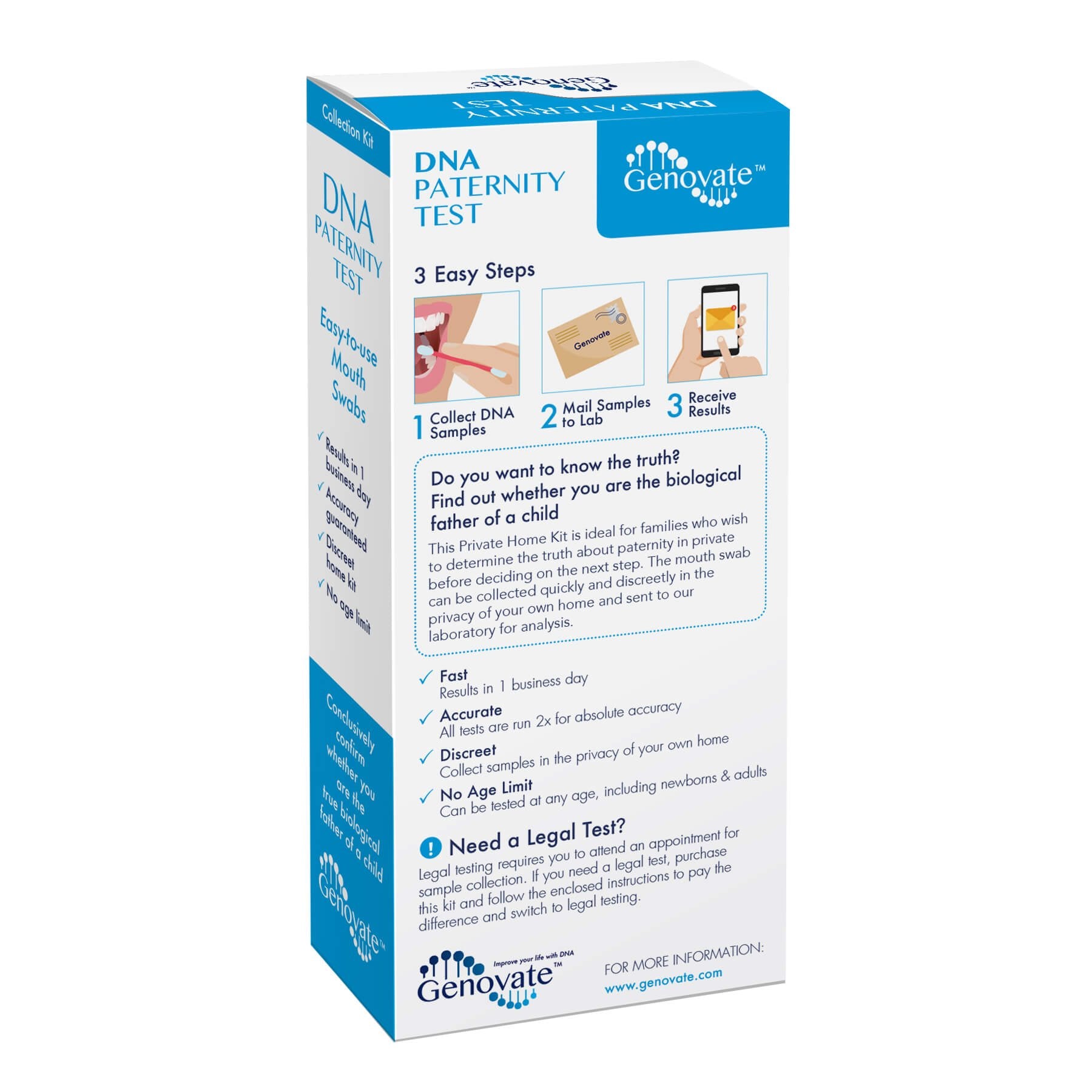 Genovate DNA swab collection for child, quick and painless sample