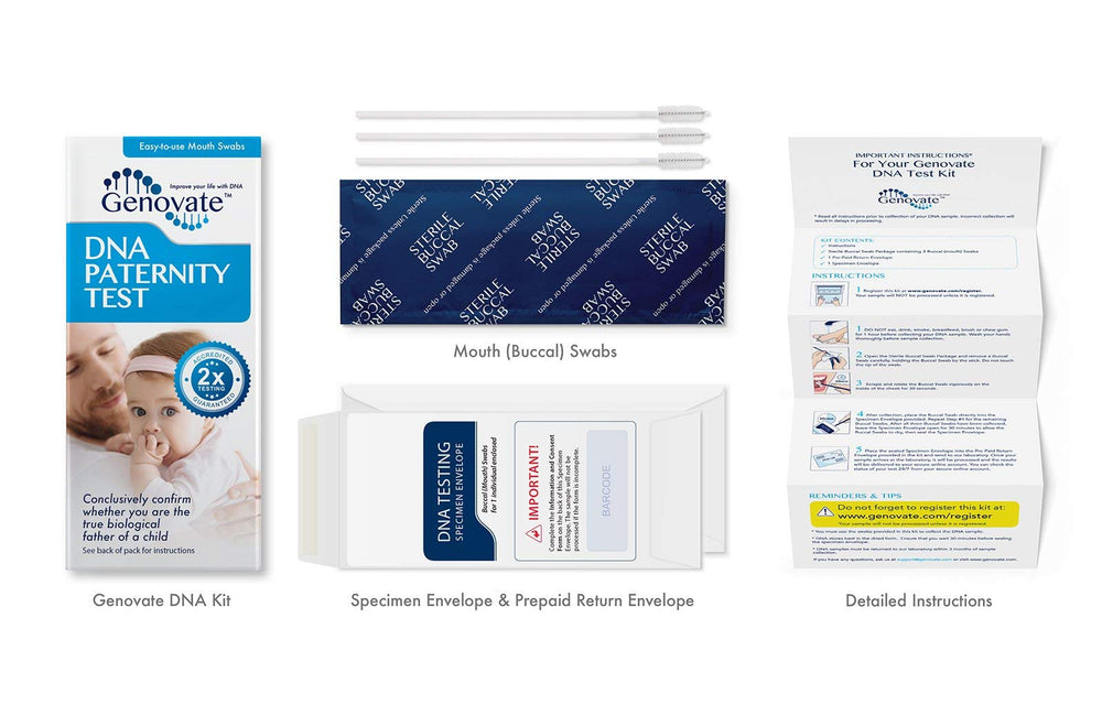 Genovate DNA swab collection for father, simple cheek swab