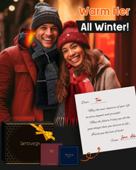 Genovega heated scarf with three-level temperature control for versatile warmth.