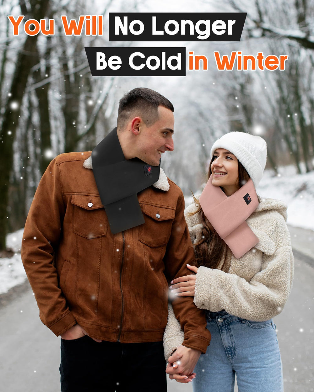 Genovega heated scarf grey control panel displays three temperature levels