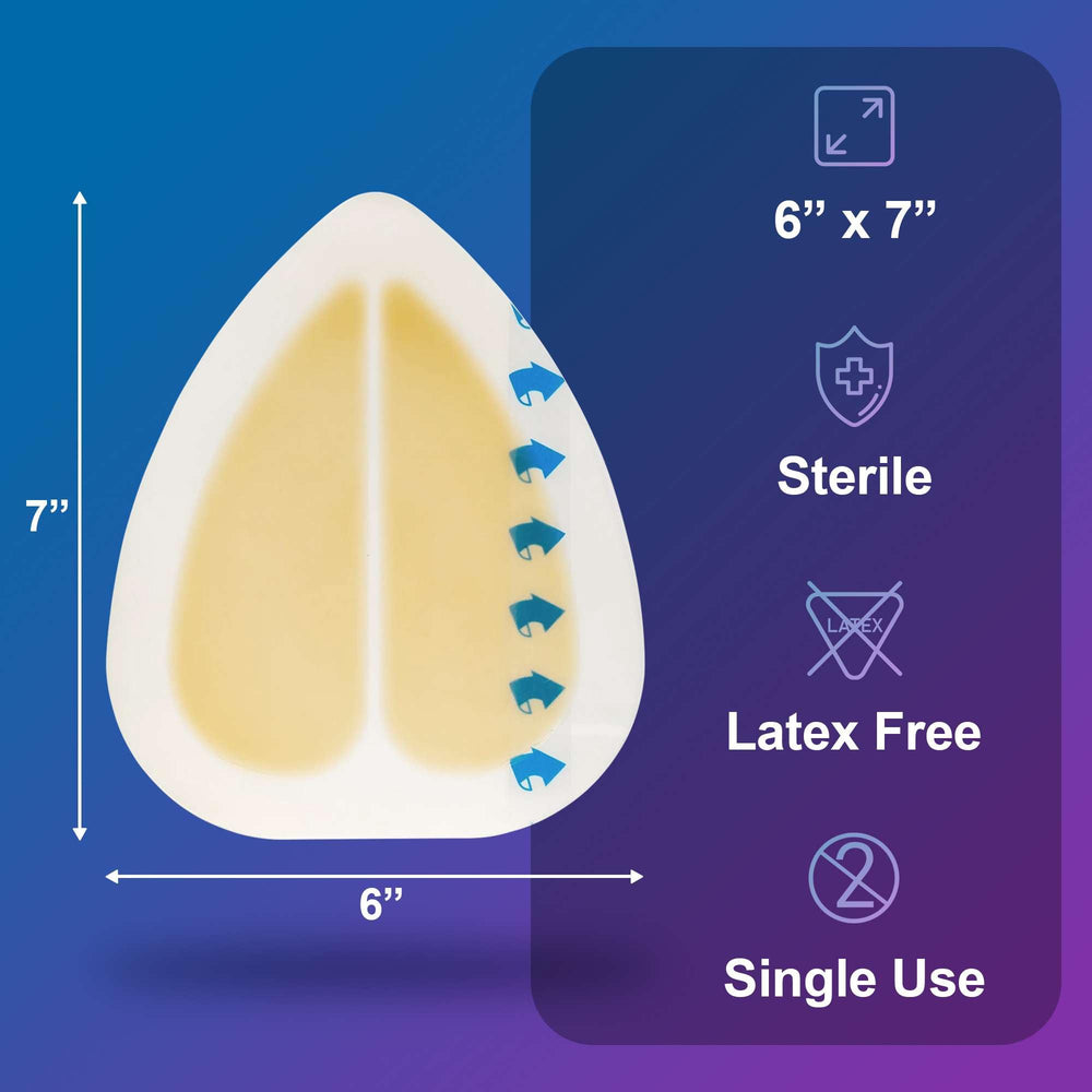 Sacral 6x7 Dermatell dressing shown on buttocks area