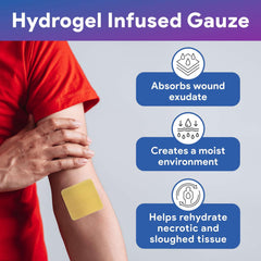 Gentell Select sterile film-backed dressings keep wounds clean.