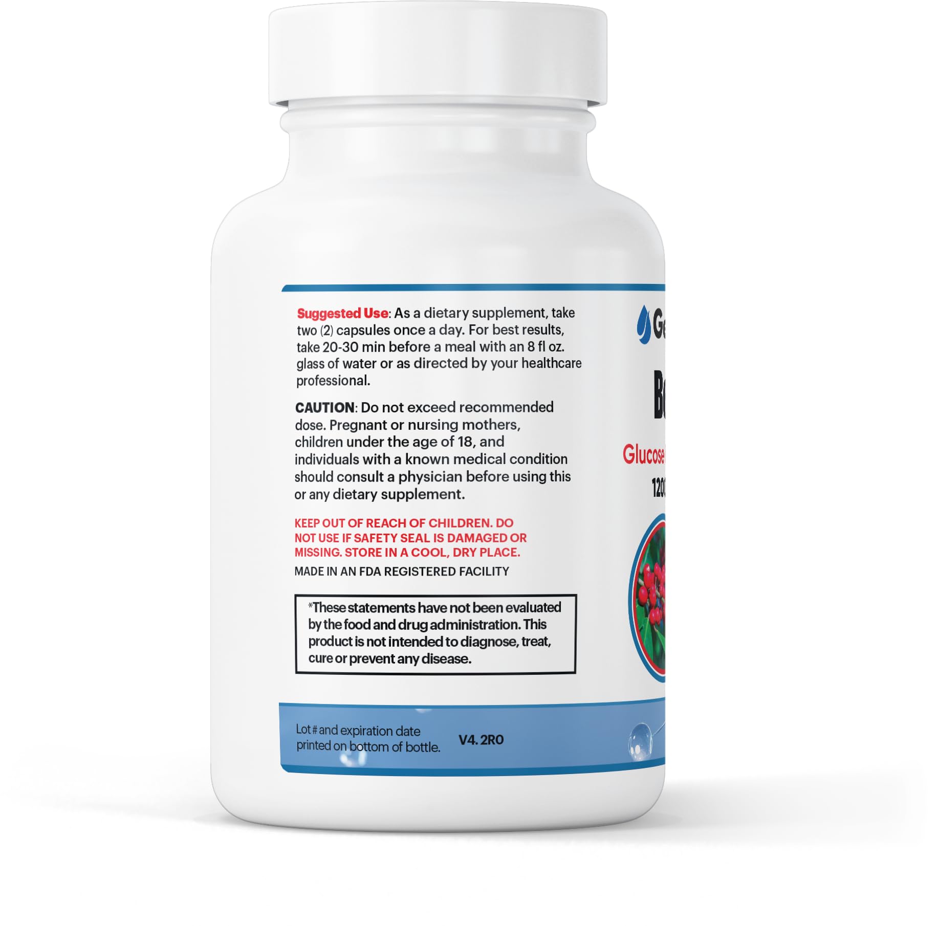 GenuinePurity Berberine HCl label lists plant-based ingredients