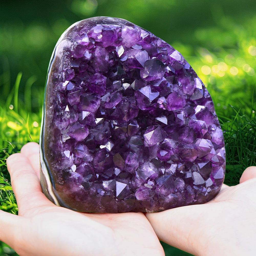 Geodora amethyst geode stones decor enhances focus and calm on your desk