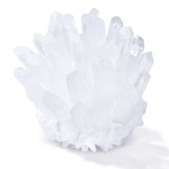Geodora clear quartz blue prism cluster enhances ambient lighting and mood