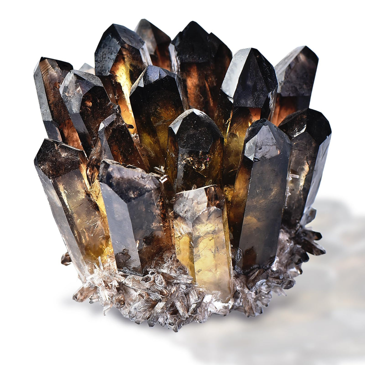 Geodora natural crystal cluster blue prism enhances calm desk decor.