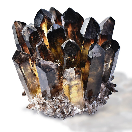 Geodora natural crystal cluster blue prism enhances calm desk decor.