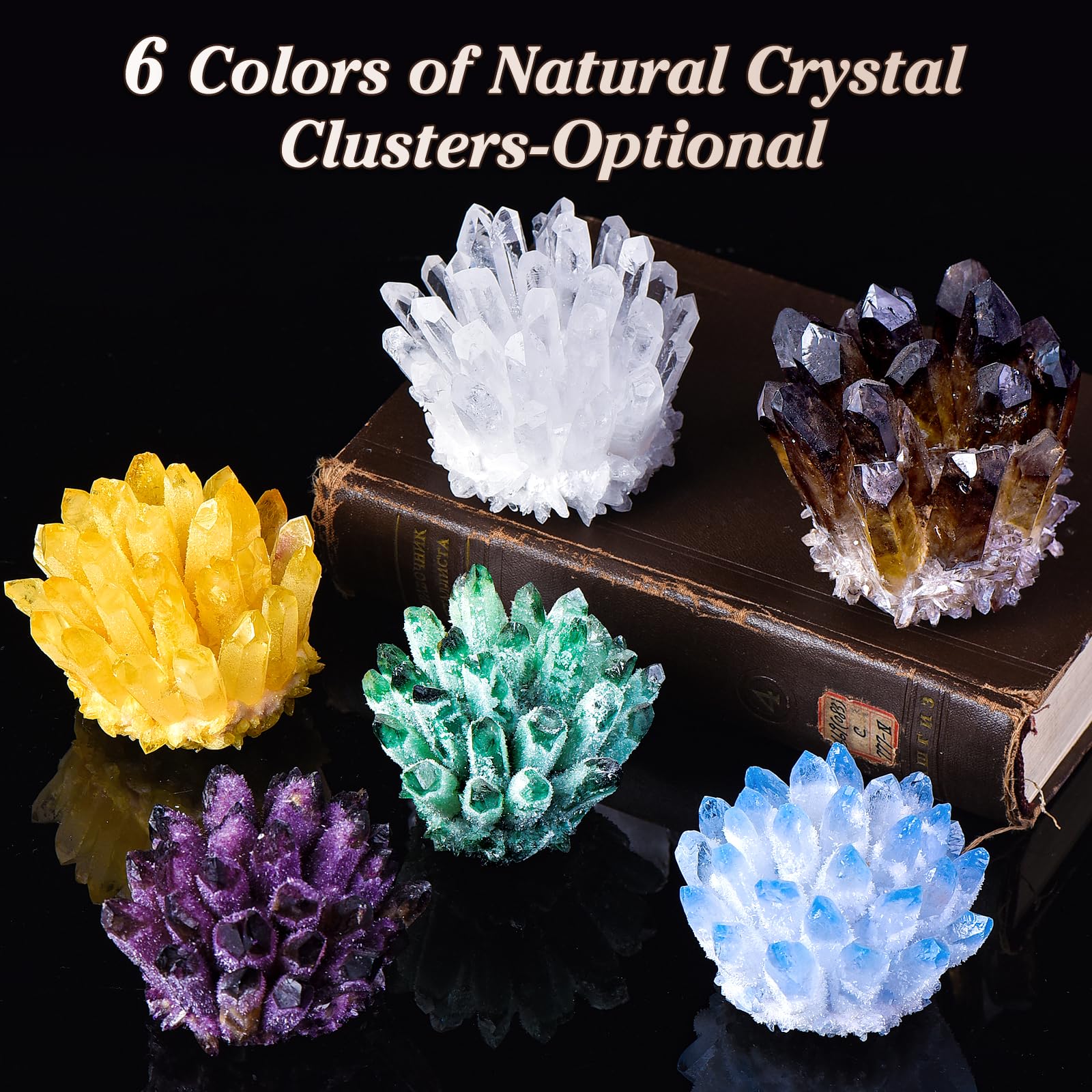 Geodora natural crystal cluster white prism calms bedroom ambiance.