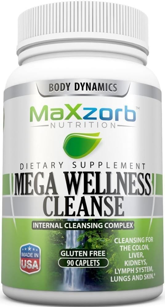 GEOMETAL MaXzorb Nutrition Mega Wellness Cleanse bottle shown for daily balance and rejuvenation.