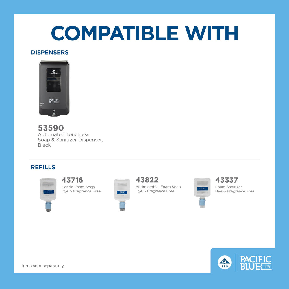 Dispenser compatibility with Pacific Blue Ultra Automated Touchless Dispenser (53590).