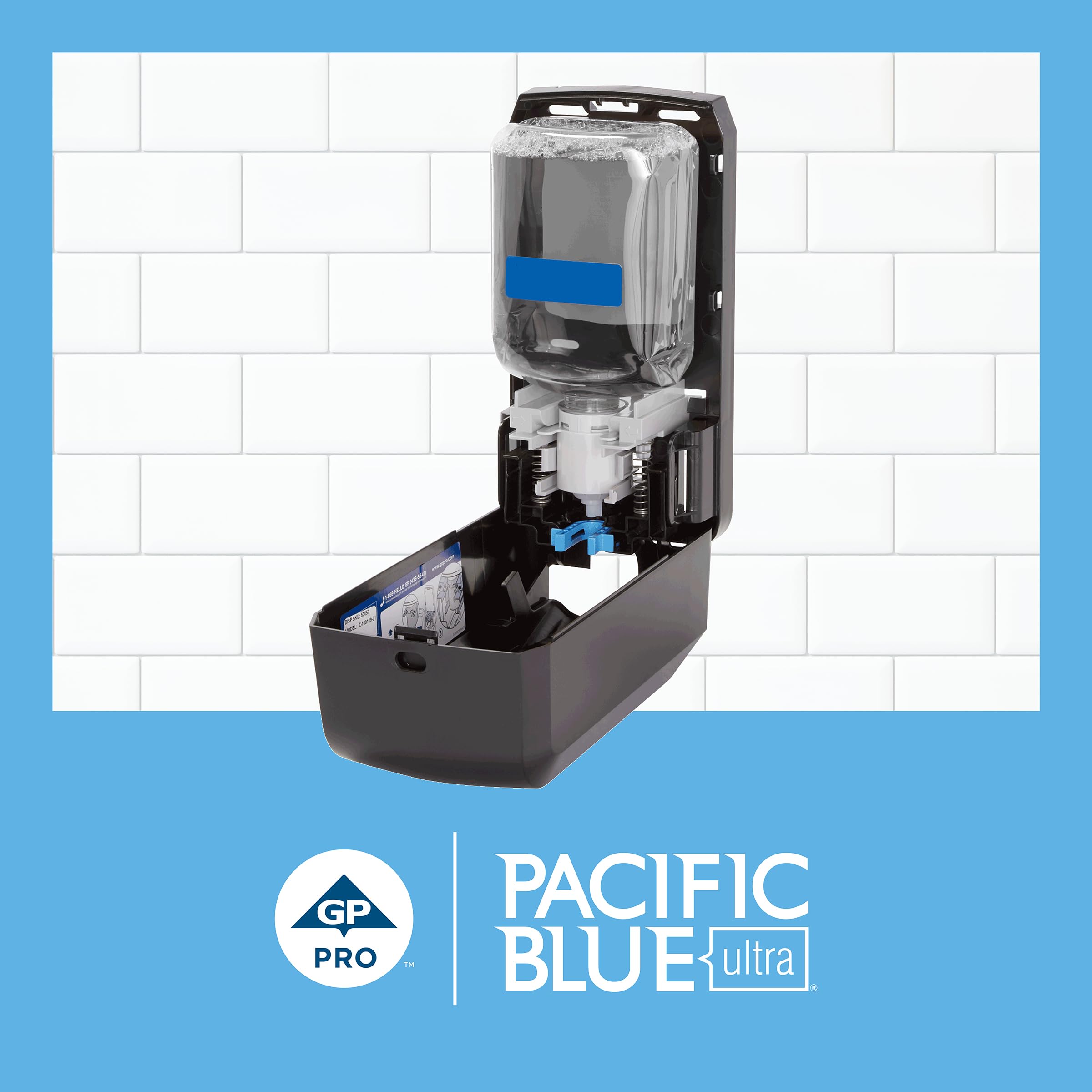Dye-free formula label on Pacific Blue Ultra foam refill.