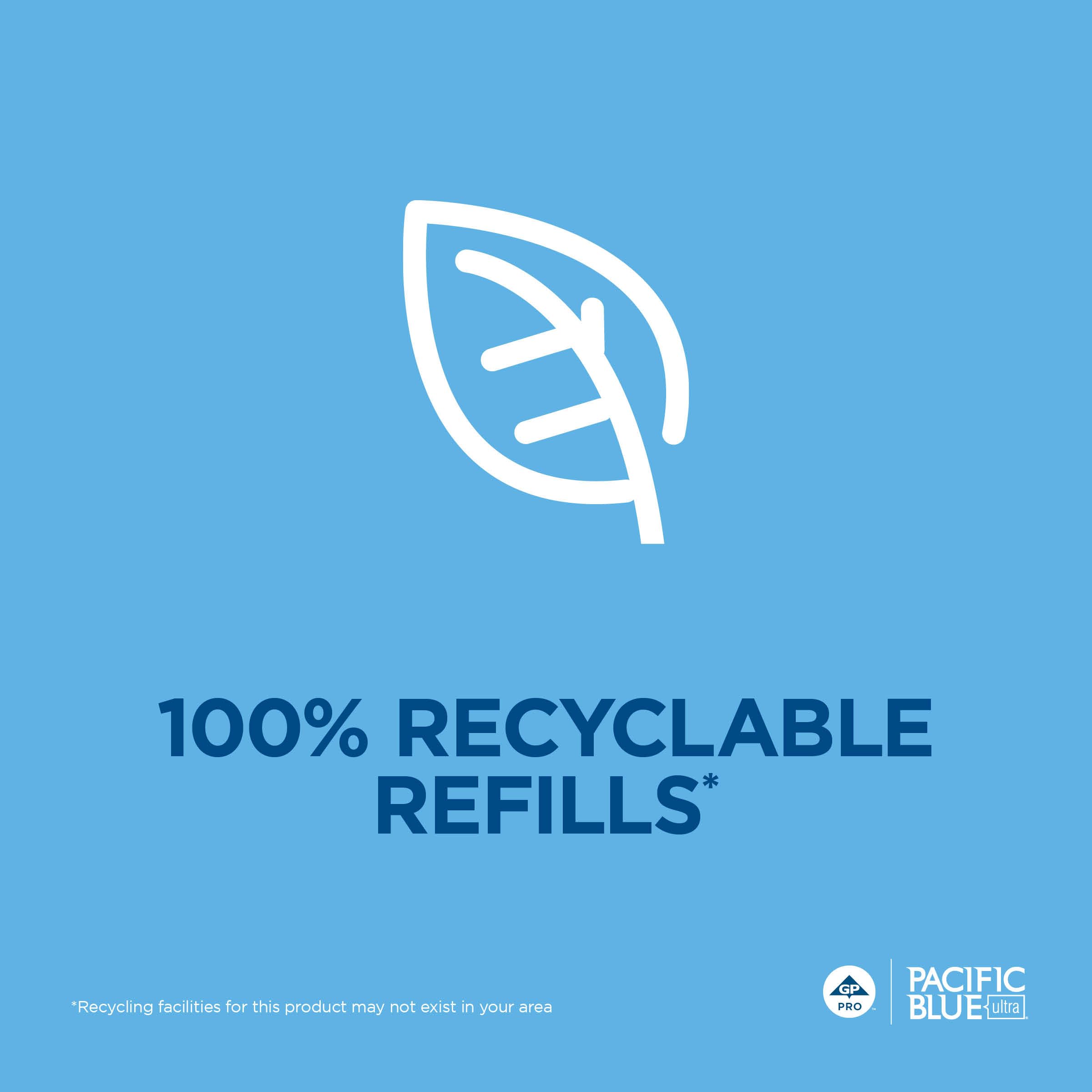 Moisturizing ingredients visible on label of Pacific Blue Ultra foam refill.