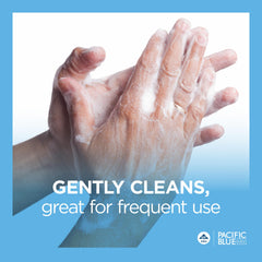 Georgia-Pacific Pacific Blue Ultra LEED-friendly messaging on packaging notes sustainability goals.