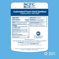 NSF E3 listed label on Pacific Blue Ultra refill products for regulated environments.