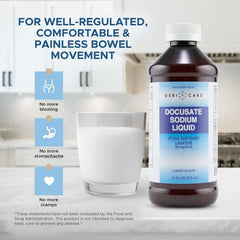 Close-up of GeriCare bottle label highlighting safety and quality.