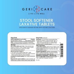 GeriCare tablets demonstrate gentle stool softening for comfortable movements.