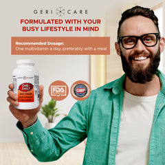 GeriCare One-Daily tablet highlighting potential energy support