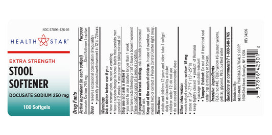 Geri Care stool softener softgel packaging designed for long-term daily use.