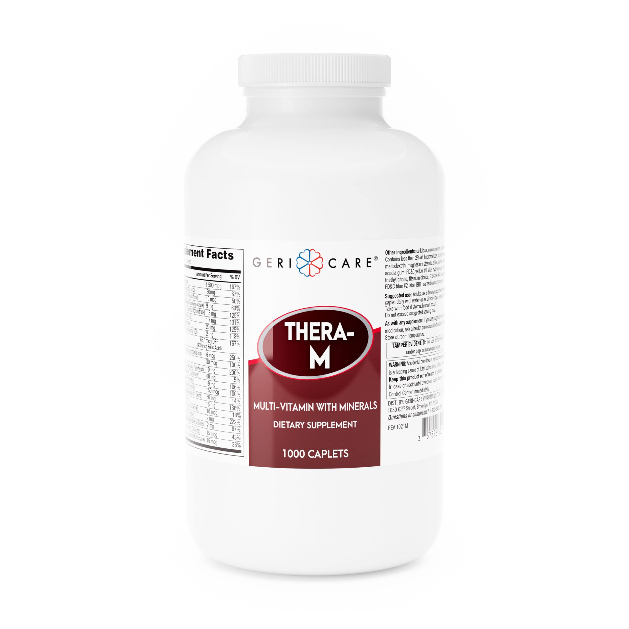 GeriCare Thera M bottle and front pack for daily nutritional support