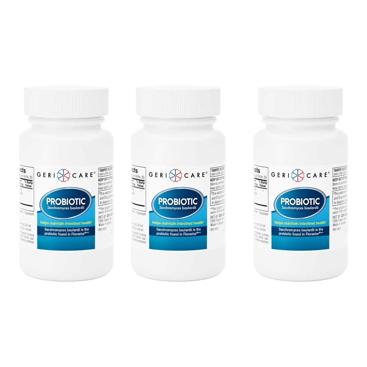 GeriCare Ultimate Probiotic bottle front promotes gut balance for daily wellness.