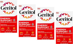 Geritol Liquid bottle made in USA badge highlights domestic production.
