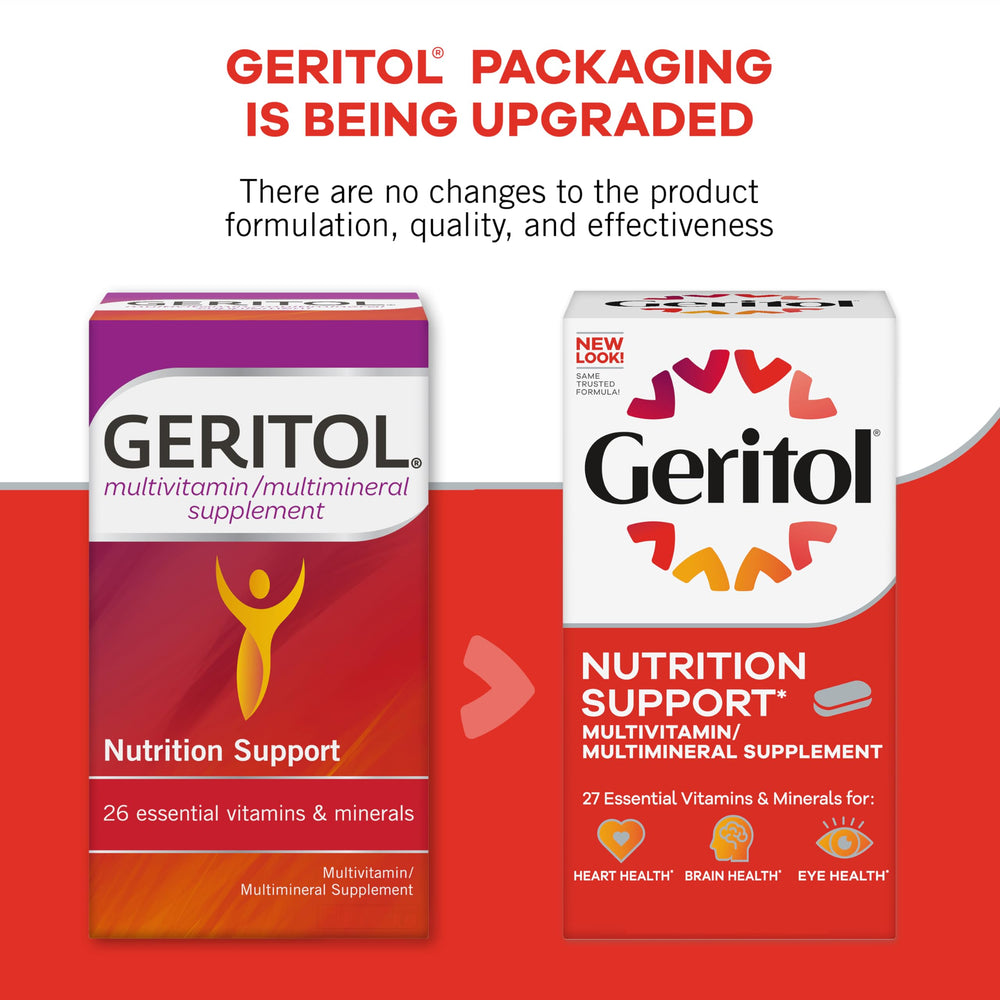 Geritol multivitamin-2-pack-packshot showcases convenient daily supplementation.