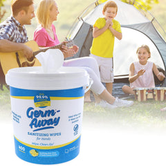 Germ-Away bucket lid allows resealing and moisture retention