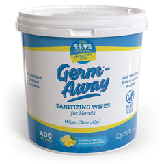 Germ-Away moisturizing wipe formula gentle on skin