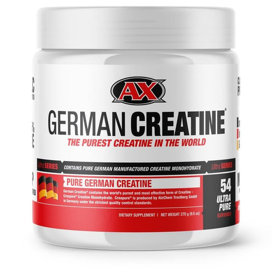 German Creatine bottle with Creapure label highlighting purity and quality