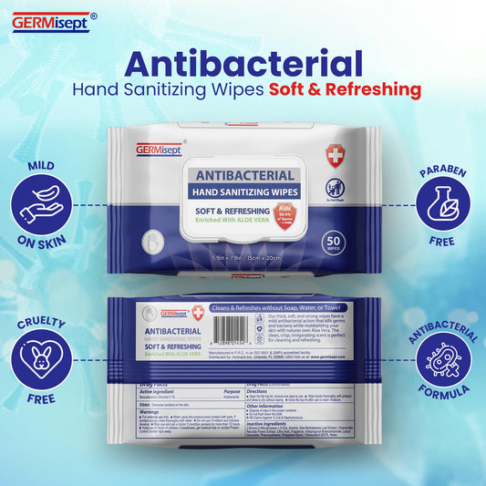 Germisept wipes close-up texture — gentle, skin-friendly cleansing for daily use.