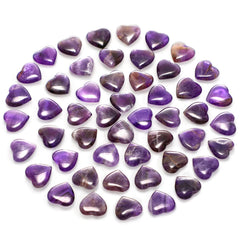 Gerrii amethyst heart stone close-up, calming meditation helper and decorative accent.